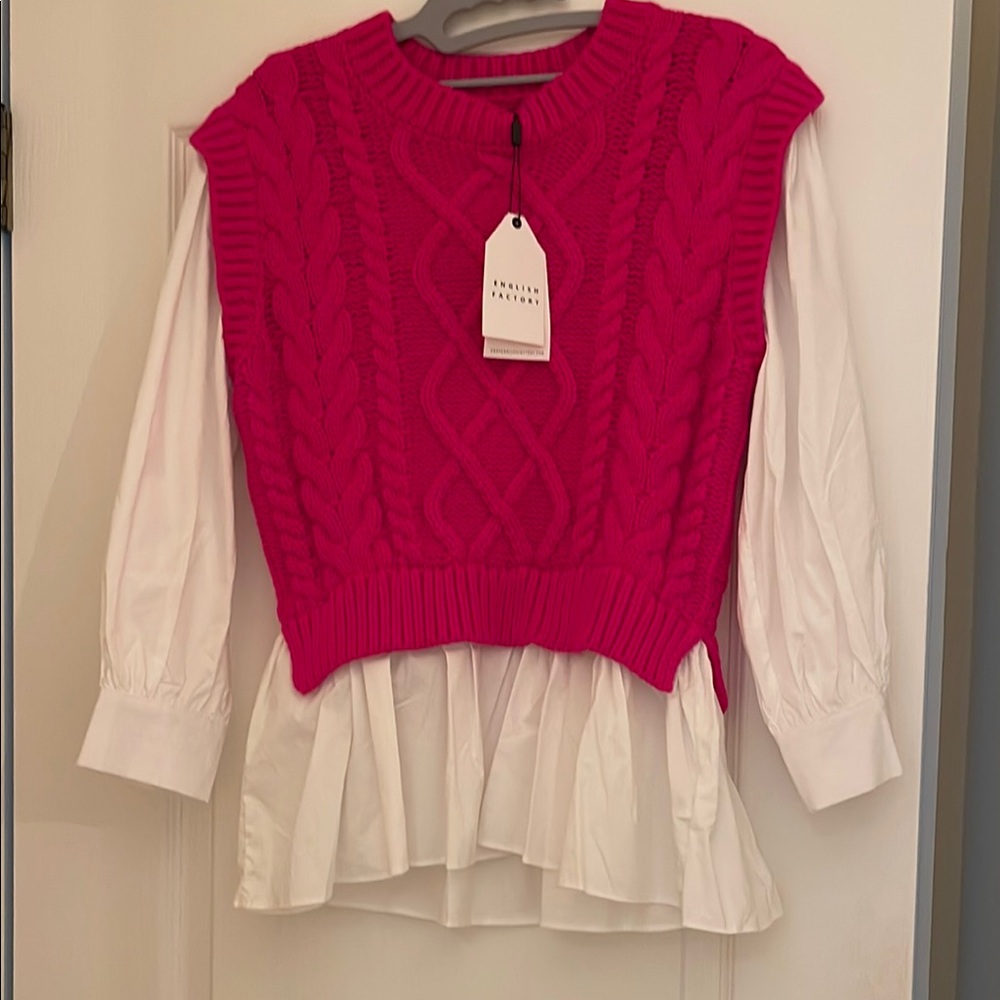 English Factory Pink Crew Neck Sweater